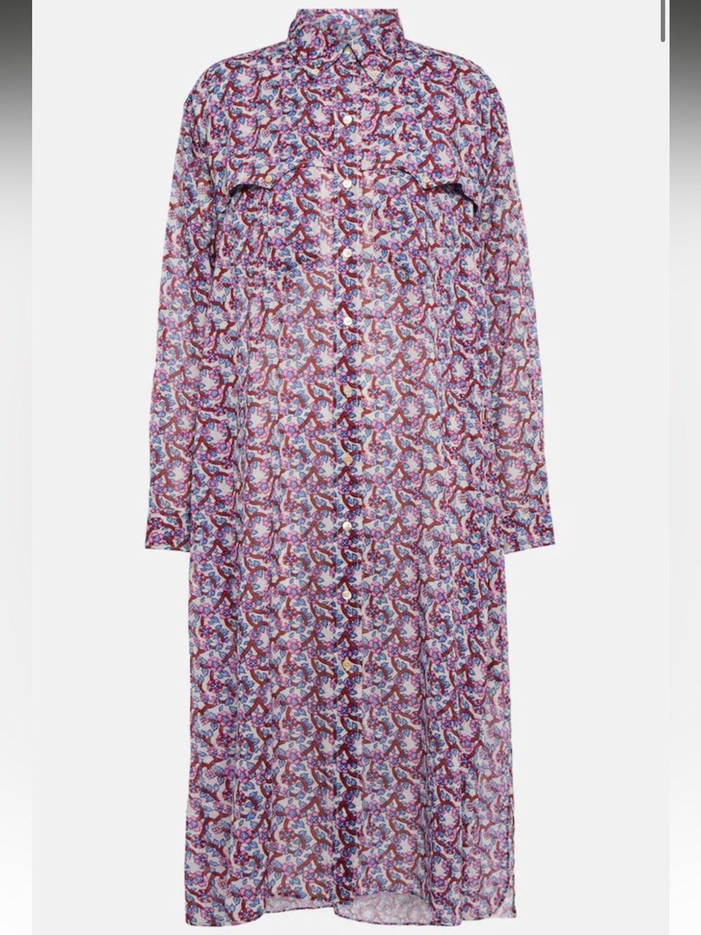 Isabel Marant Floral Print Long Sleeve Maxi Dress - Pink